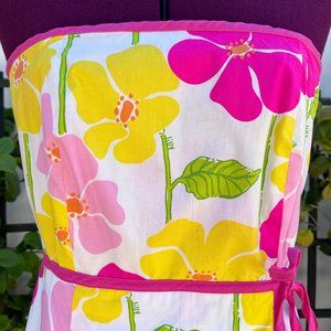 Lilly Pulitzer "Sweet Sally" Faux Wrap Strapless Floral Mini Dress - sz 8